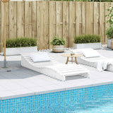 Sun Lounger White 205x70x31.5 cm Solid Wood Pine - Side View