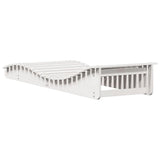 Sun Lounger White 205x70x31.5 cm Solid Wood Pine - Rear View