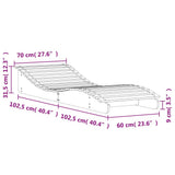 Sun Lounger White 205x70x31.5 cm Solid Wood Pine - Extra Image