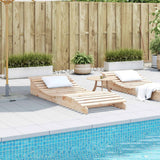 Sun Lounger 205x80x31.5 cm Solid Wood Pine - Side View