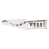 Sun Lounger White 205x80x31.5 cm Solid Wood Pine - Rear View