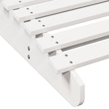 Sun Lounger White 205x80x31.5 cm Solid Wood Pine - Close-Up Angle