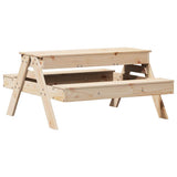 Picnic Table with Sandpit for Kids Solid Wood Pine - Front View