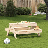 Picnic Table with Sandpit for Kids Solid Wood Pine - Side View