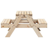 Picnic Table with Sandpit for Kids Solid Wood Pine - Rear View
