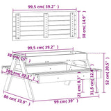 Picnic Table with Sandpit for Kids Solid Wood Pine - Extra Image