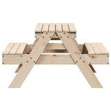 Picnic Table for Kids 88x97x52 cm Solid Wood Pine - 45-Degree Angle
