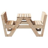 Picnic Table for Kids 88x122x58 cm Solid Wood Pine - 45-Degree Angle