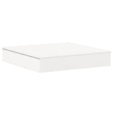 Sandpit with Cover White 111x111x19.5 cm Solid Wood Pine