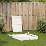 Sandpit with Cover White 111x111x19.5 cm Solid Wood Pine - Side View