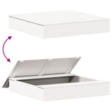 Sandpit with Cover White 111x111x19.5 cm Solid Wood Pine - Close-Up Angle
