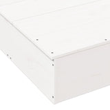 Sandpit with Cover White 111x111x19.5 cm Solid Wood Pine - Low Angle