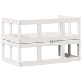 Garden Sofa Bench Extendable White Solid Wood Pine