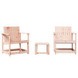 3 Piece Garden Lounge Set Solid Wood Douglas - Front View