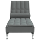 Massage Chaise Lounge with Bolster Dark Grey Fabric - Top-Down View