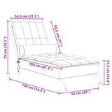 Massage Chaise Lounge with Bolster Dark Grey Fabric