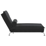 Massage Chaise Lounge with Bolster Black Velvet - 45-Degree Angle