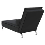 Massage Chaise Lounge with Bolster Black Velvet - Rear View