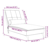 Massage Chaise Lounge with Bolster Black Velvet