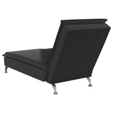 Massage Chaise Lounge with Bolster Black Velvet - Rear View