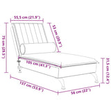 Massage Chaise Lounge with Bolster Black Velvet