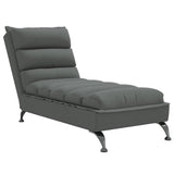 Chaise Lounge with Cushions Dark Grey Fabric - Front View