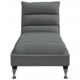 Chaise Lounge with Cushions Dark Grey Fabric