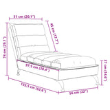 Chaise Lounge with Cushions Dark Grey Fabric