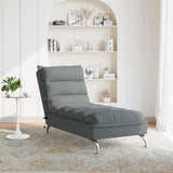 Massage Chaise Lounge with Cushions Dark Grey Fabric