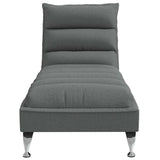Massage Chaise Lounge with Cushions Dark Grey Fabric - Top-Down View