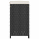 Garden Bar Stools with Cushions 2 pcs Black Poly Rattan