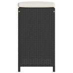 Garden Bar Stools with Cushions 4 pcs Black Poly Rattan