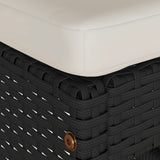 Garden Bar Stools with Cushions 4 pcs Black Poly Rattan