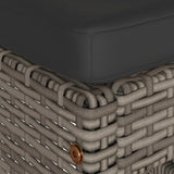 Garden Bar Stools with Cushions 4 pcs Grey Poly Rattan - Close-Up Angle