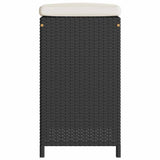 Garden Bar Stools with Cushions 6 pcs Black Poly Rattan