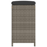 Garden Bar Stools with Cushions 6 pcs Grey Poly Rattan