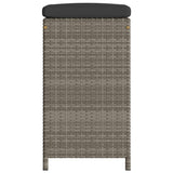 Garden Bar Stools with Cushions 6 pcs Grey Poly Rattan - 45-Degree Angle