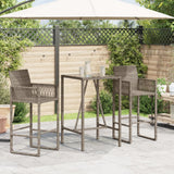 Outdoor Bar Table Grey 70x70x110 cm Poly Rattan - Side View