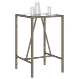 Outdoor Bar Table Grey 70x70x110 cm Poly Rattan - Top-Down View