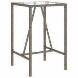 Outdoor Bar Table Grey 70x70x110 cm Poly Rattan - Close-Up Angle