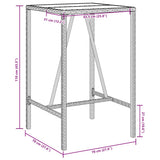 Outdoor Bar Table Grey 70x70x110 cm Poly Rattan - Extra Image