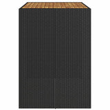 Garden Bar Table with Acacia Wood Top Black 145x80x110 cm Poly Rattan