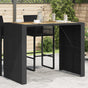 Garden Bar Table with Acacia Wood Top Black 145x80x110 cm