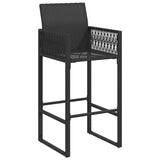 Garden Bar Stools 2 pcs Black Poly Rattan - Top-Down View