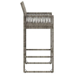 Garden Bar Stools 2 pcs Grey Poly Rattan