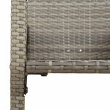 Garden Bar Stools 2 pcs Grey Poly Rattan - Low Angle