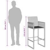 Garden Bar Stools 2 pcs Grey Poly Rattan - Extra Image