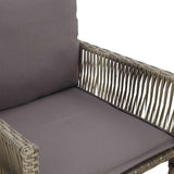 Garden Bar Stools with Cushions 2 pcs Grey Poly Rattan - Extra Image