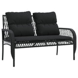 4 Piece Garden Sofa Set with Cushions Black Poly Rattan - Top-Down View