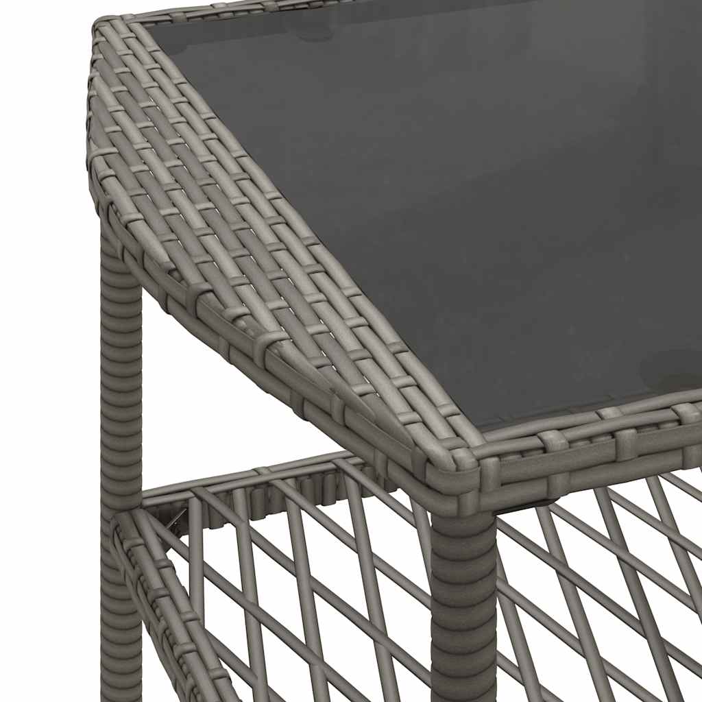 4 Piece Garden Sofa Set with Cushions Grey Poly Rattan
